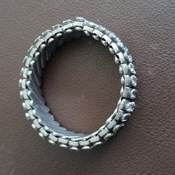 Vintage Rhinestone Stretch Bracelet Made in Hong Kong B10 AW - Picture 2 of 6